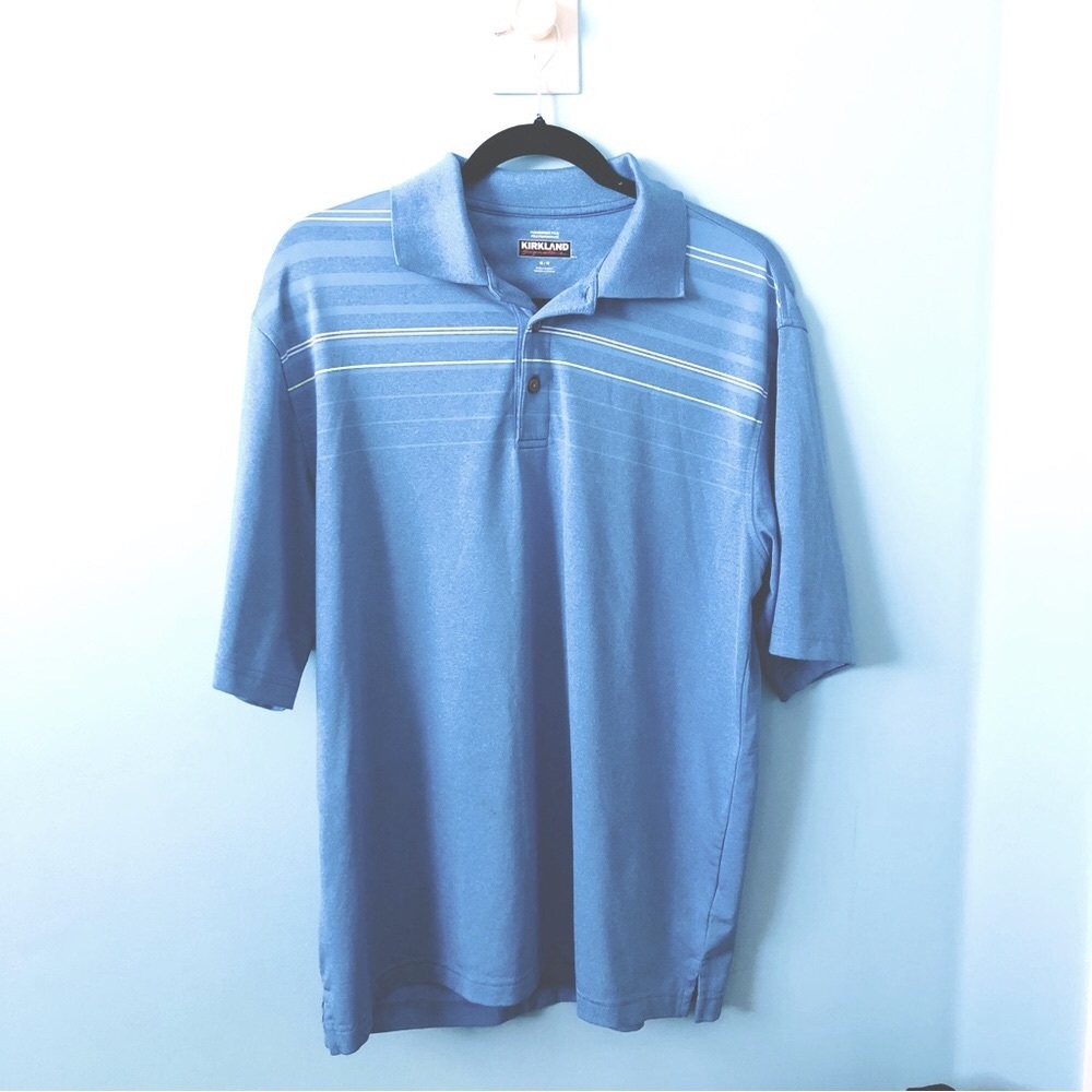 COPY - Kirkland blue performance polo Moisture Wicking Active Golf Polo M - Picture 2 of 6
